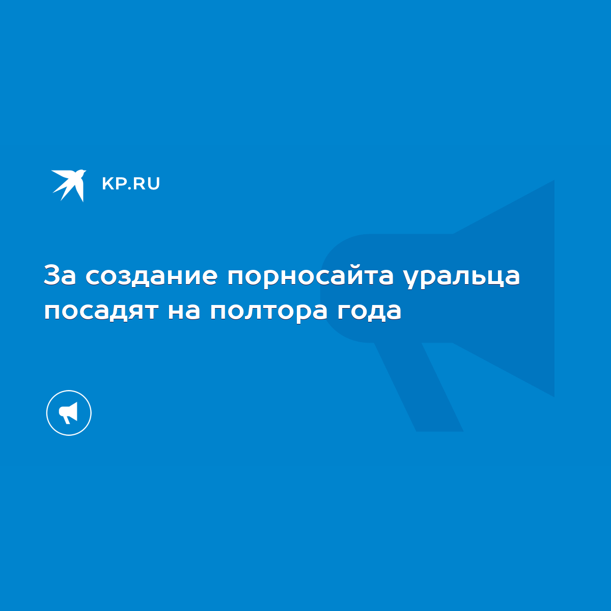 За создание порносайта уральца посадят на полтора года - KP.RU