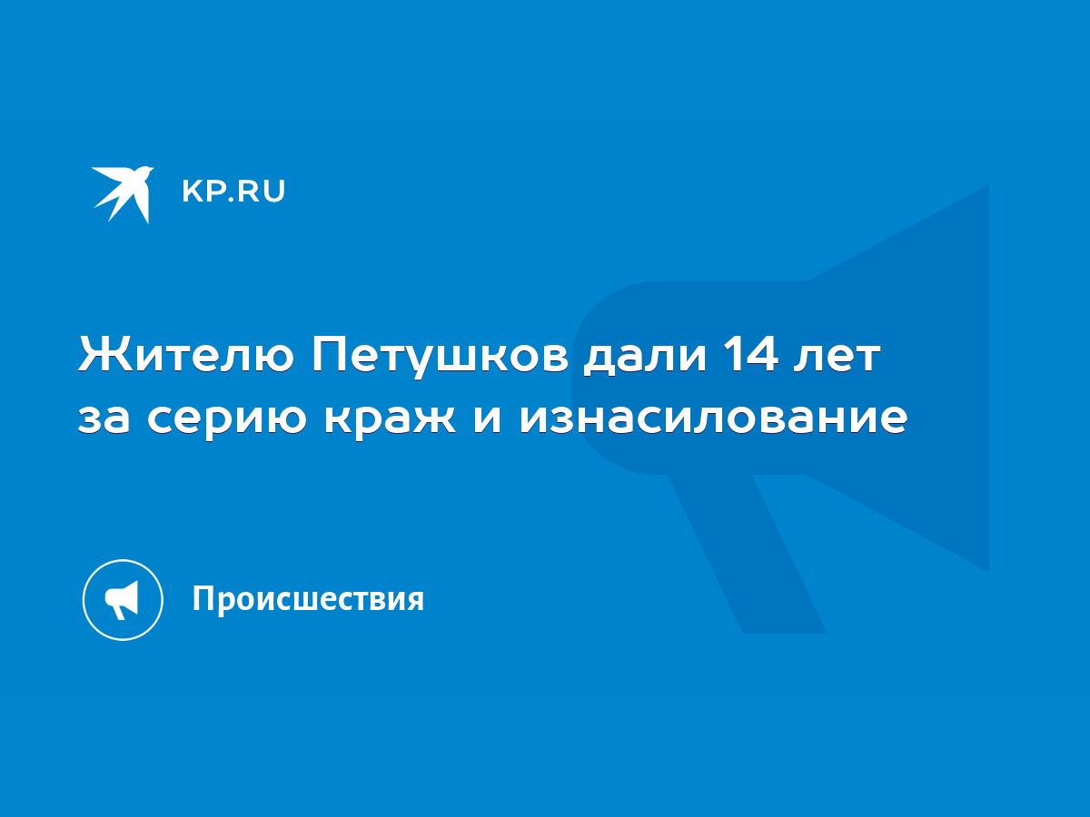 Жителю Петушков дали 14 лет за серию краж и изнасилование - KP.RU