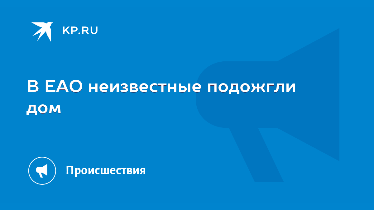 В ЕАО неизвестные подожгли дом - KP.RU