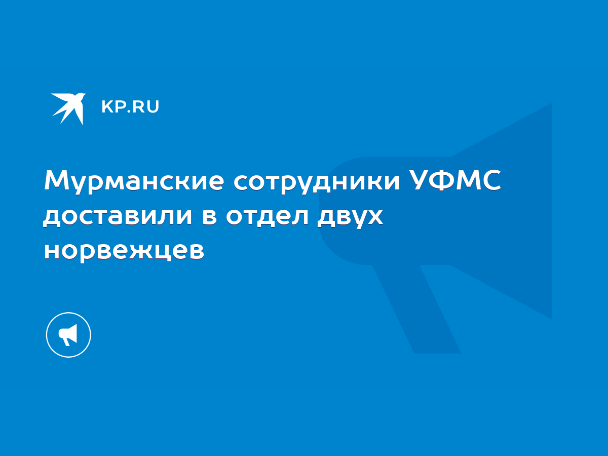 Мурманские сотрудники УФМС доставили в отдел двух норвежцев - KP.RU