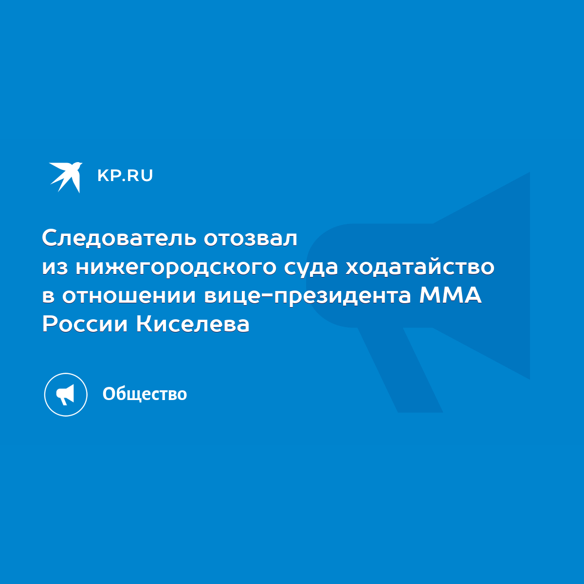 Следователь отозвал из нижегородского суда ходатайство в отношении  вице-президента ММА России Киселева - KP.RU