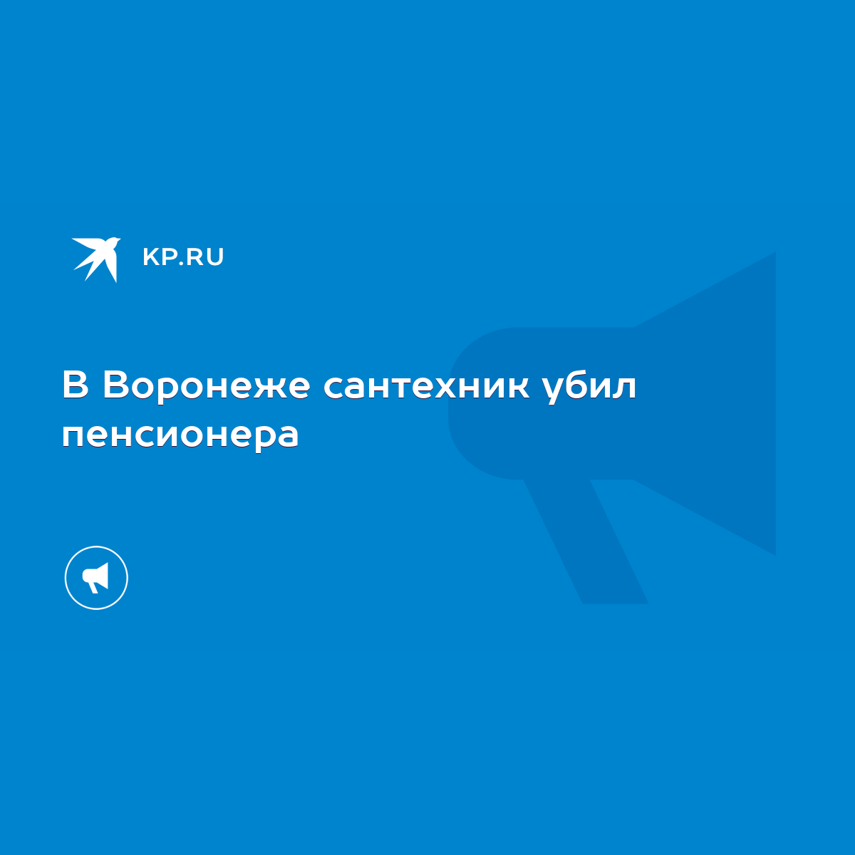 В Воронеже сантехник убил пенсионера - KP.RU