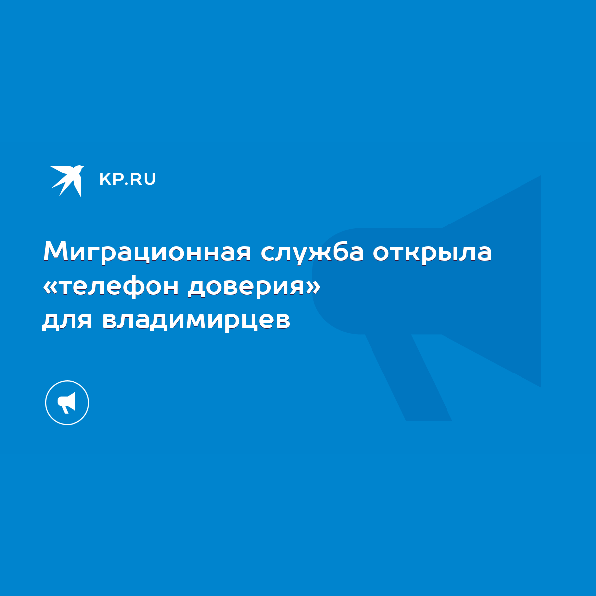 Миграционная служба открыла «телефон доверия» для владимирцев - KP.RU