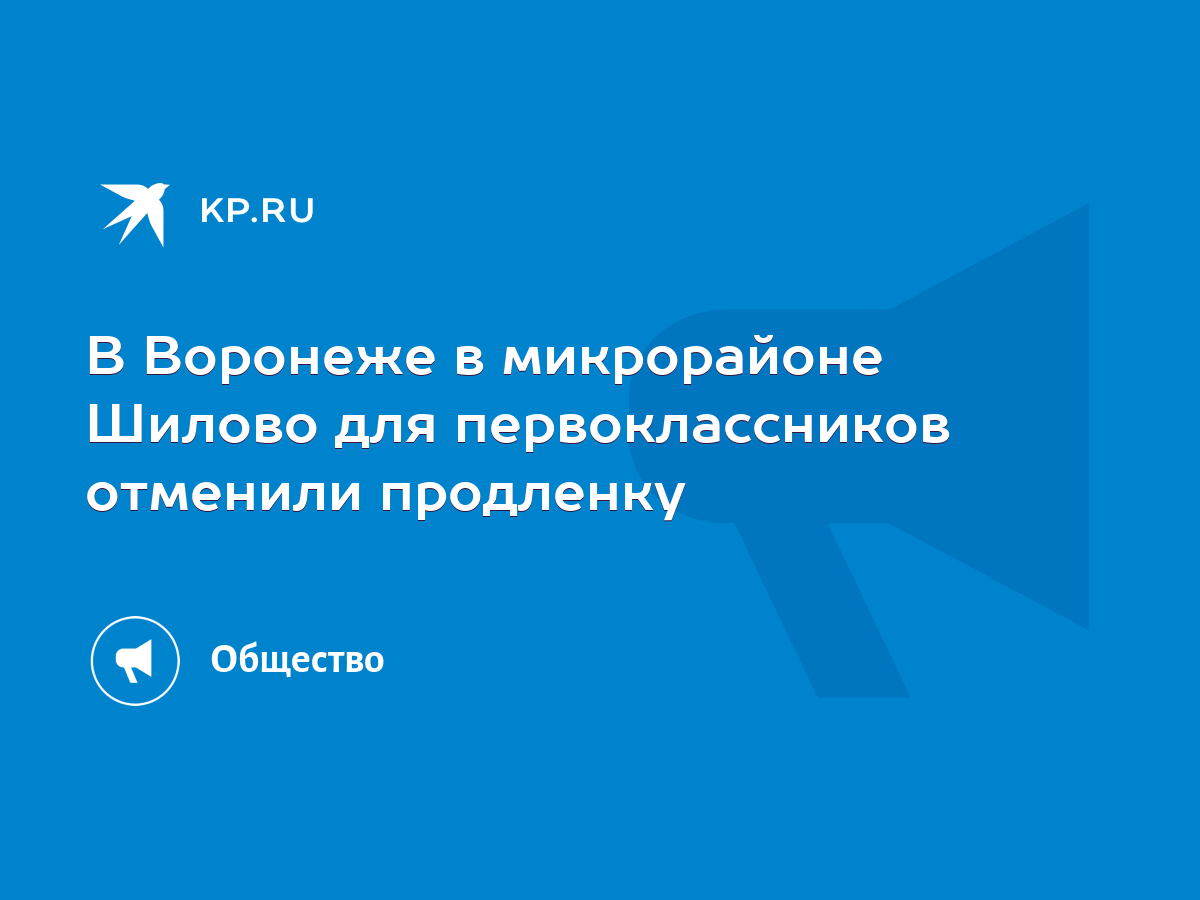 В Воронеже в микрорайоне Шилово для первоклассников отменили продленку -  KP.RU