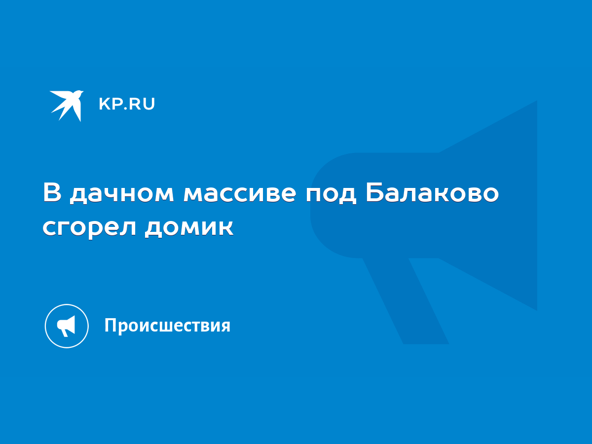 В дачном массиве под Балаково сгорел домик - KP.RU