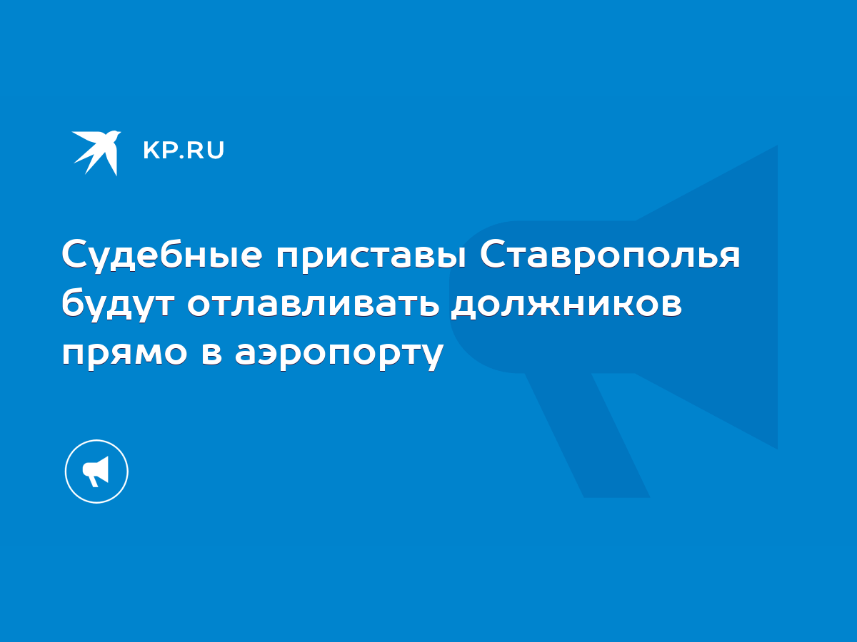 Судебные приставы Ставрополья будут отлавливать должников прямо в аэропорту  - KP.RU