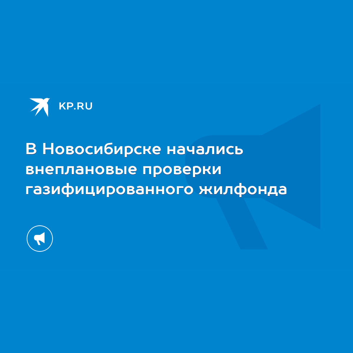 В Новосибирске начались внеплановые проверки газифицированного жилфонда -  KP.RU