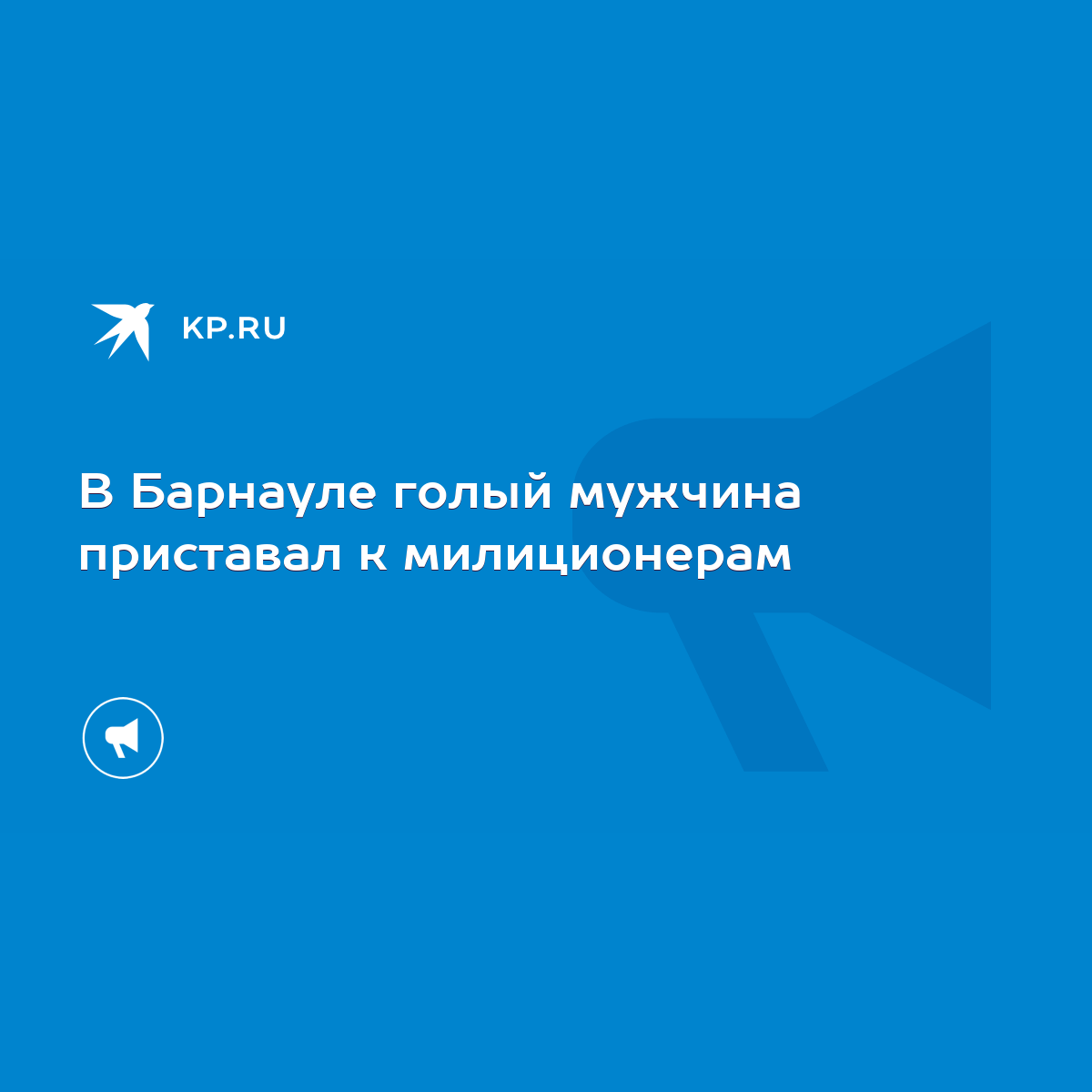 В Барнауле голый мужчина приставал к милиционерам - KP.RU