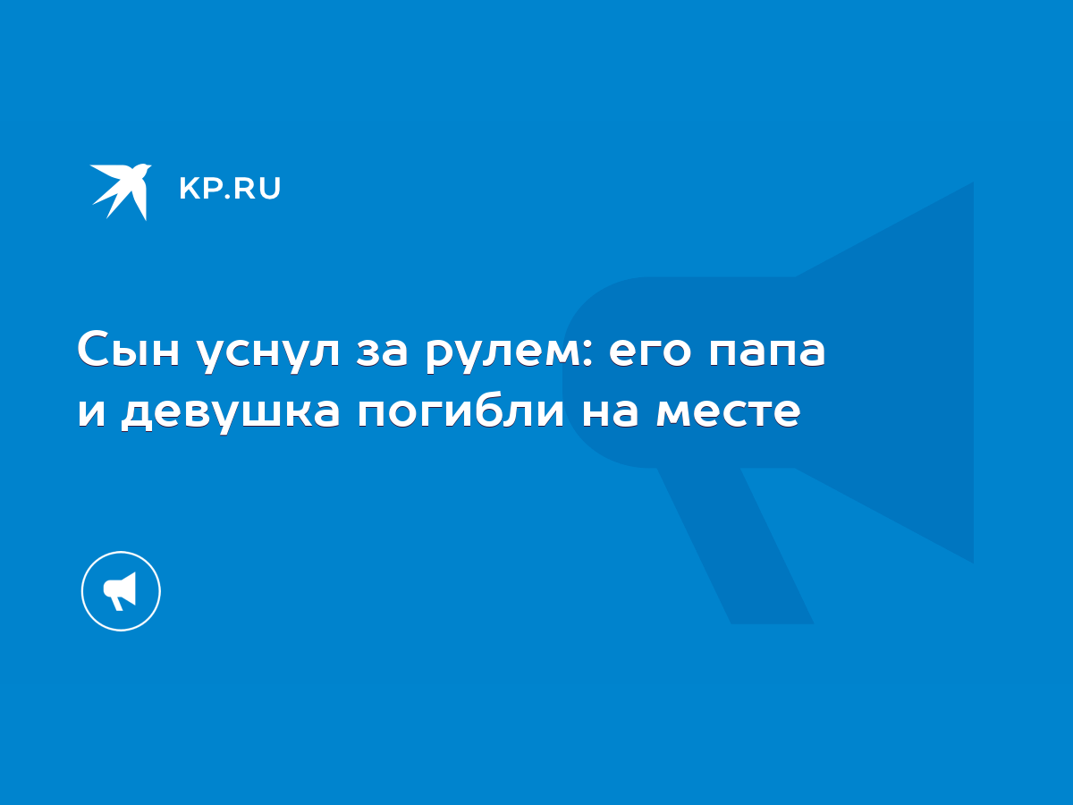 Сын уснул за рулем: его папа и девушка погибли на месте - KP.RU