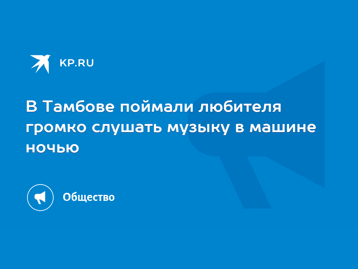 В Тамбове поймали любителя громко слушать музыку в машине ночью - KP.RU