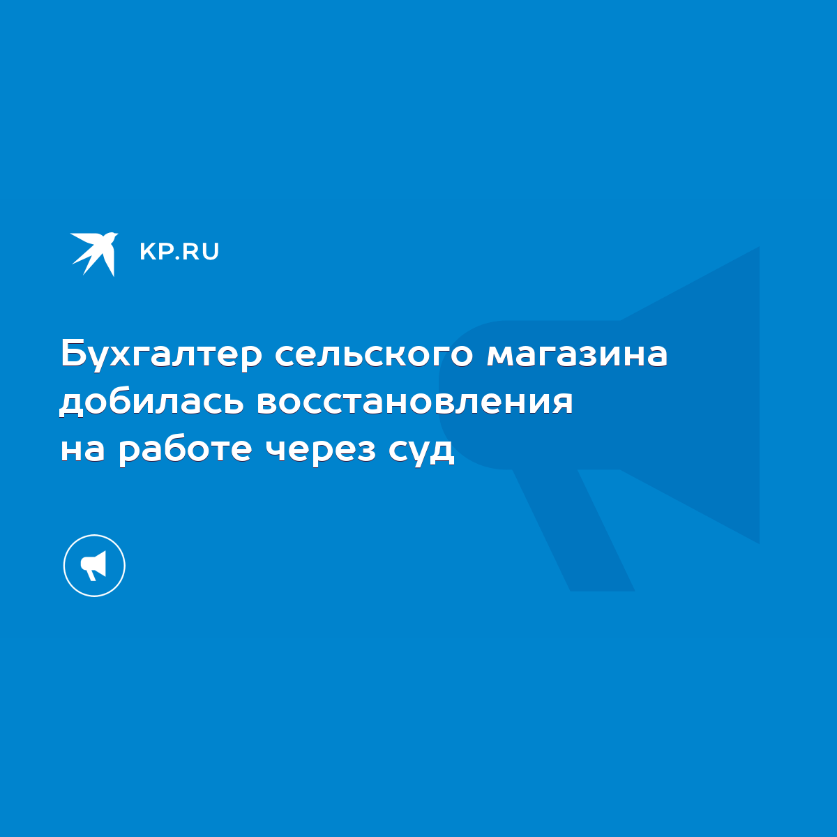 Бухгалтер сельского магазина добилась восстановления на работе через суд -  KP.RU