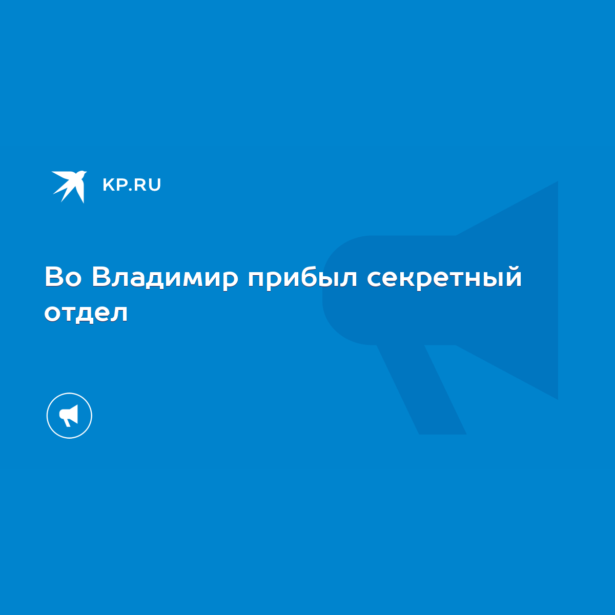 Во Владимир прибыл секретный отдел - KP.RU