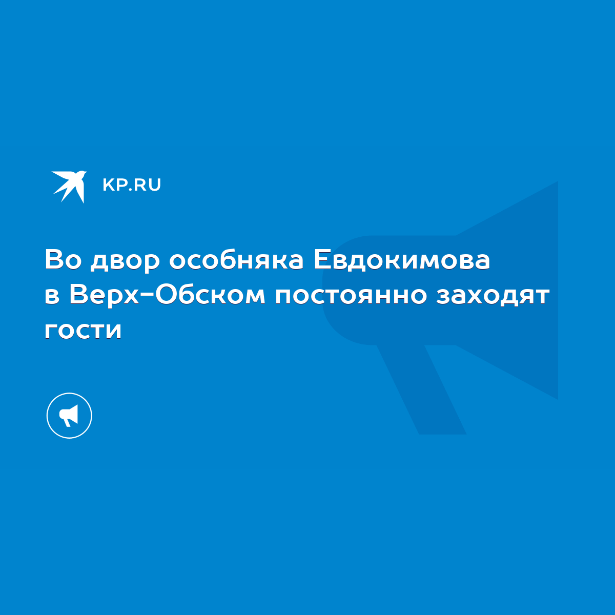 Во двор особняка Евдокимова в Верх-Обском постоянно заходят гости - KP.RU