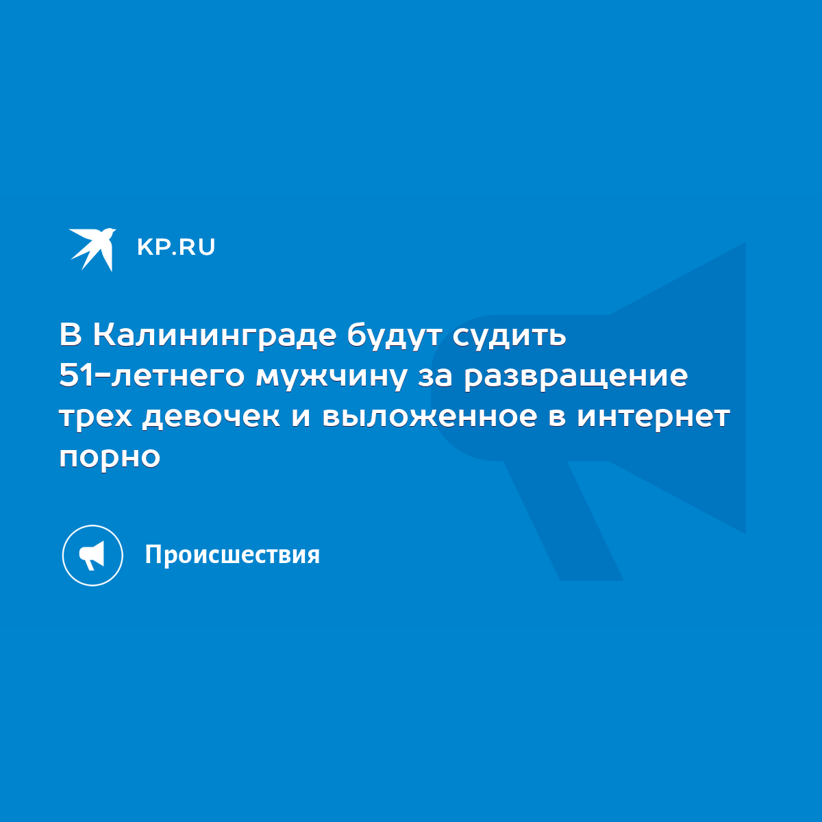 В Калининграде будут судить 51-летнего мужчину за развращение трех девочек  и выложенное в интернет порно - KP.RU