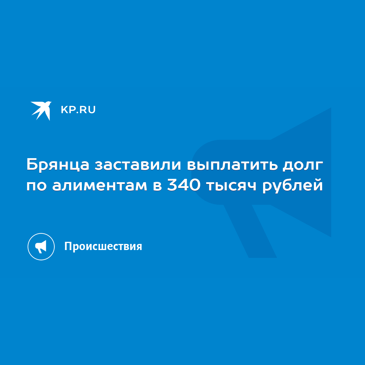 Брянца заставили выплатить долг по алиментам в 340 тысяч рублей - KP.RU