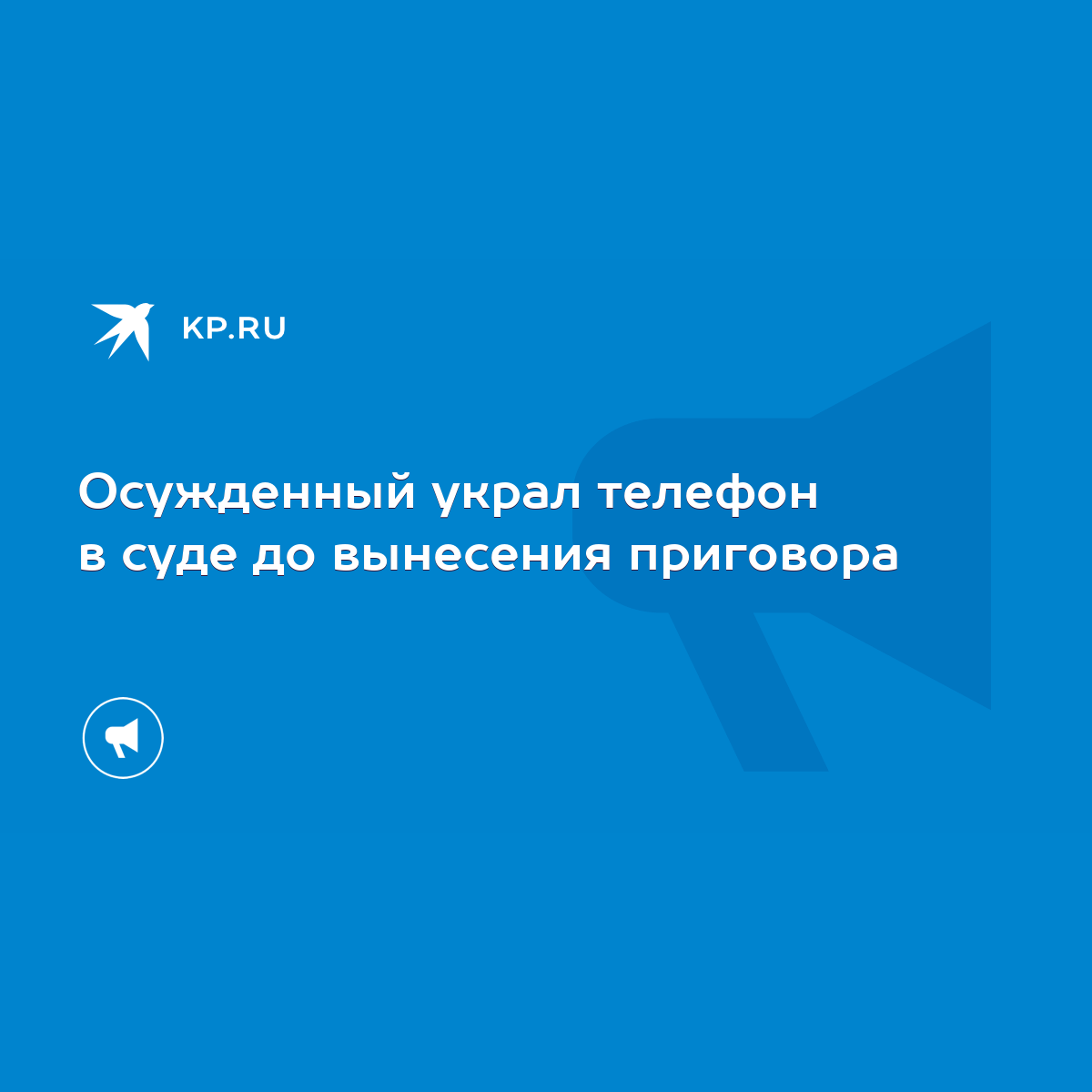 Осужденный украл телефон в суде до вынесения приговора - KP.RU