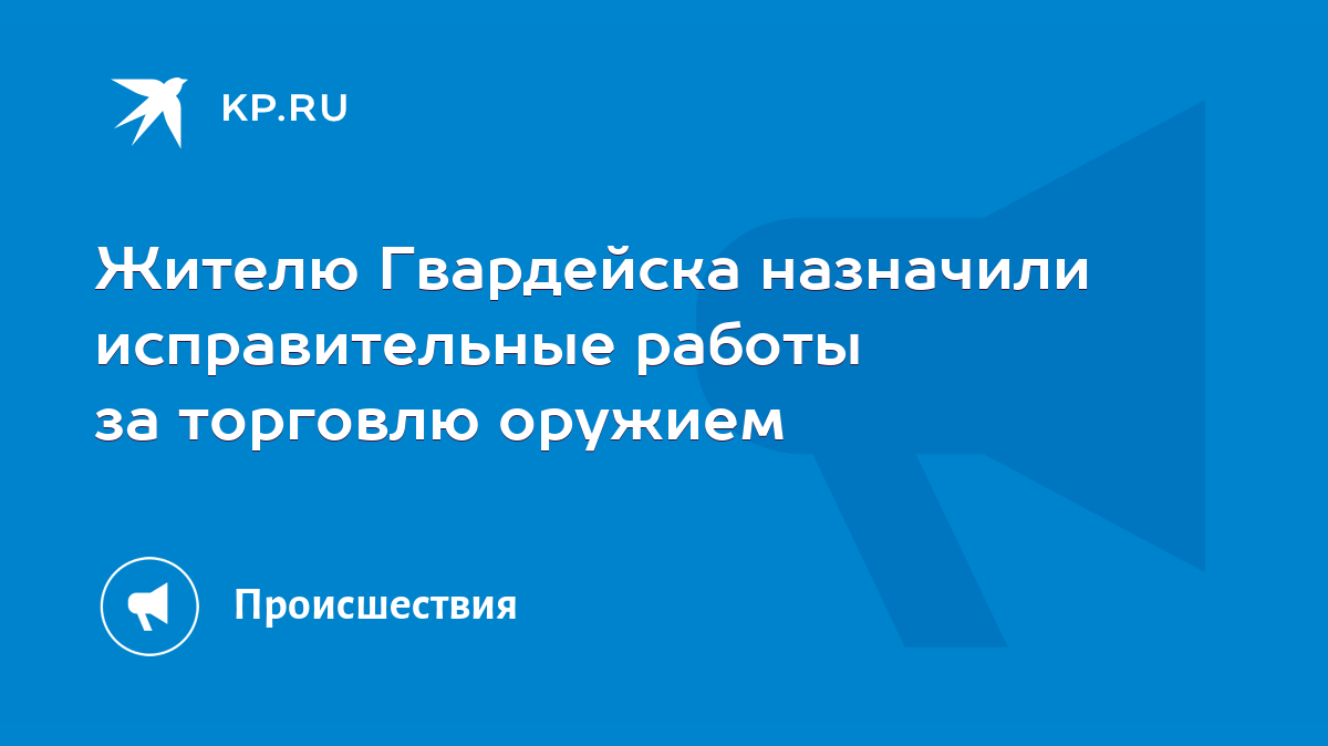 Жителю Гвардейска назначили исправительные работы за торговлю оружием -  KP.RU