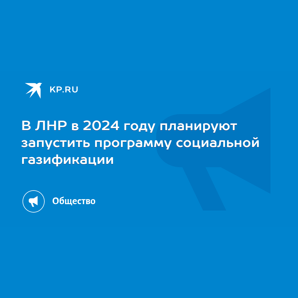 В ЛНР в 2024 году планируют запустить программу социальной газификации -  KP.RU