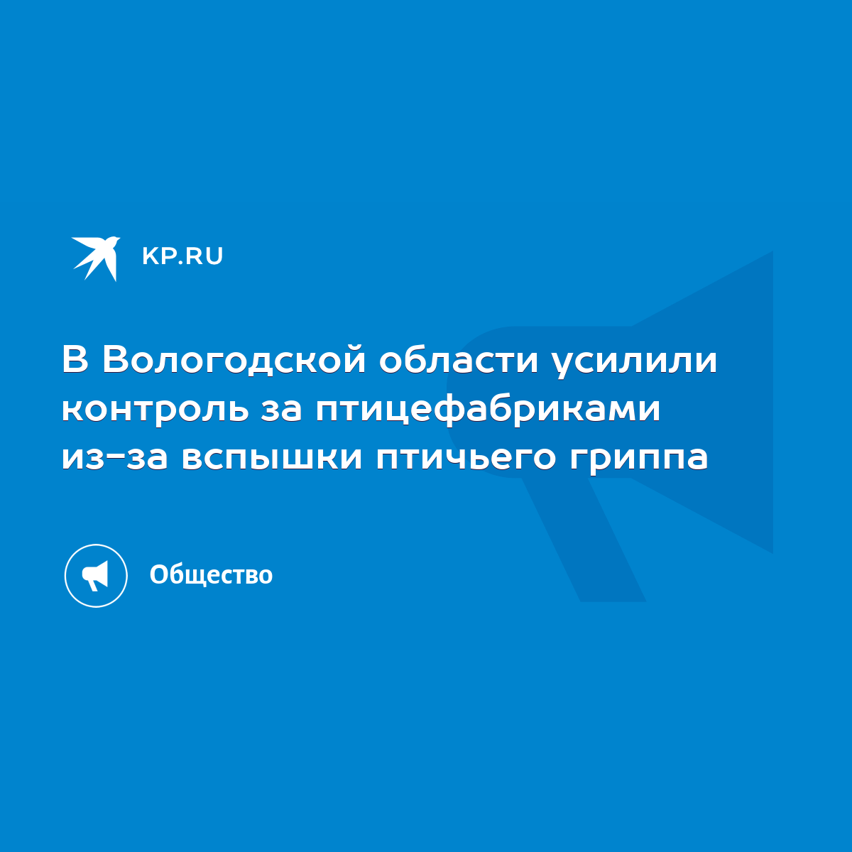 В Вологодской области усилили контроль за птицефабриками из-за вспышки  птичьего гриппа - KP.RU