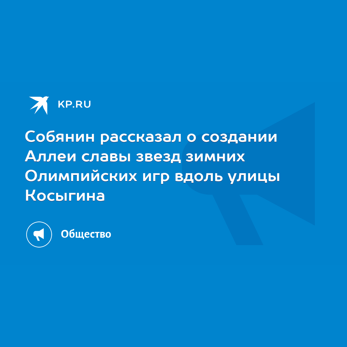 Собянин рассказал о создании Аллеи славы звезд зимних Олимпийских игр вдоль  улицы Косыгина - KP.RU