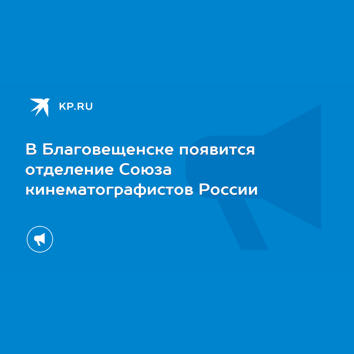 В Благовещенске появится отделение Союза кинематографистов России - KP.RU