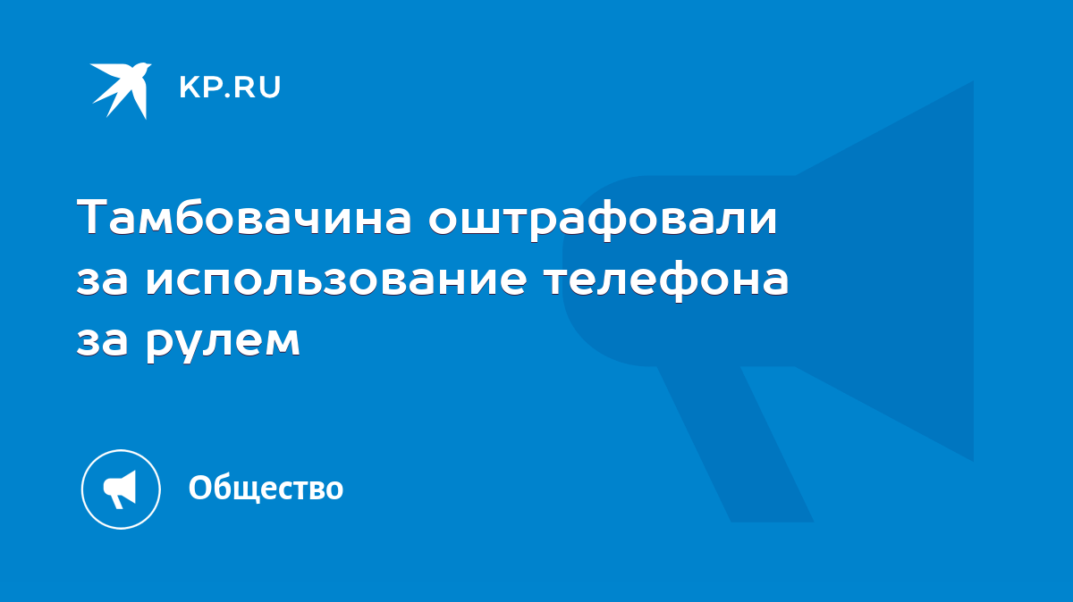 Тамбовачина оштрафовали за использование телефона за рулем - KP.RU