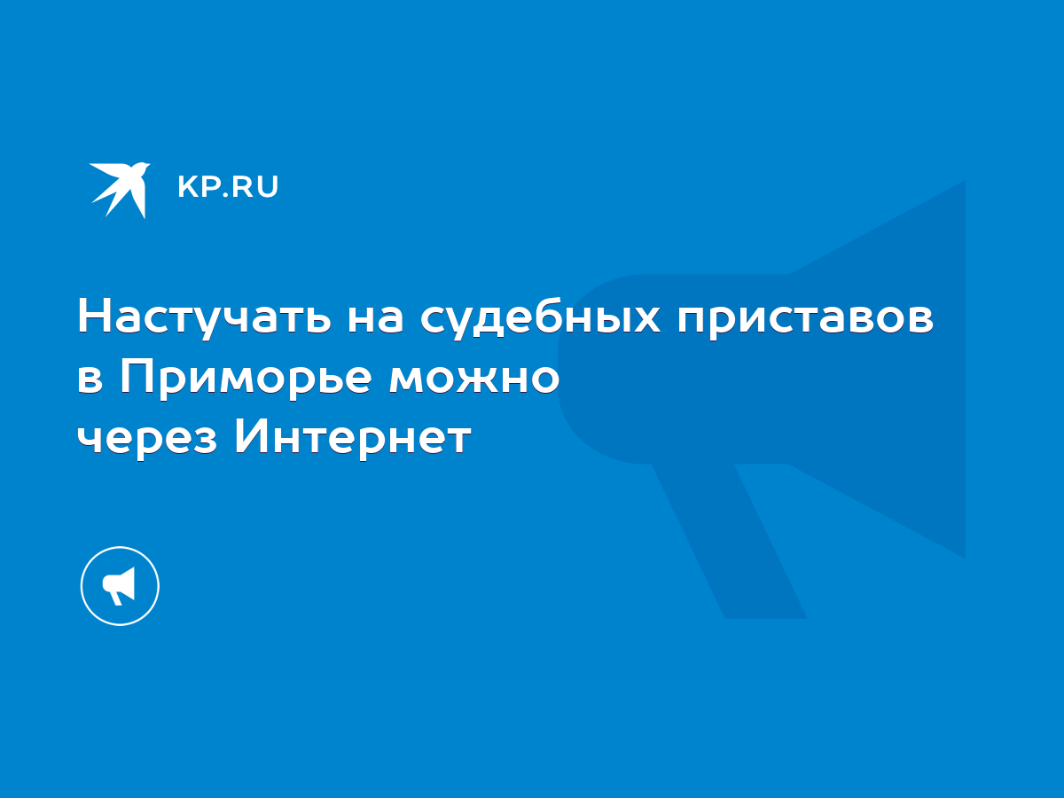 Настучать на судебных приставов в Приморье можно через Интернет - KP.RU