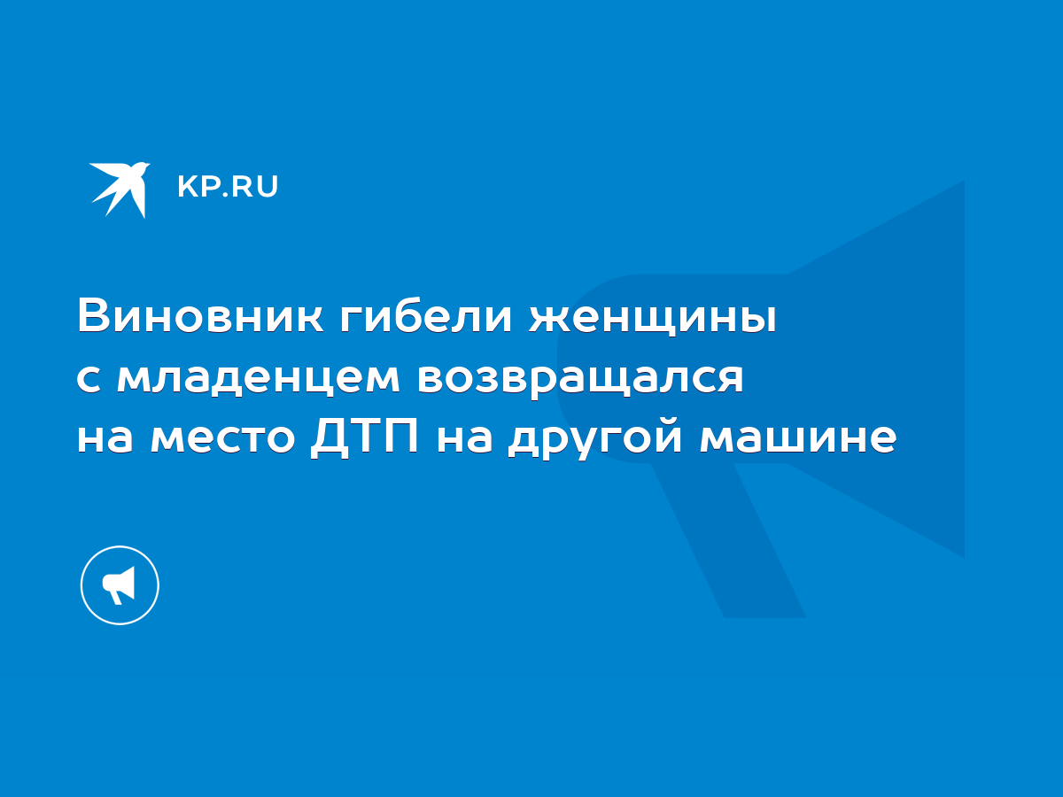 Виновник гибели женщины с младенцем возвращался на место ДТП на другой  машине - KP.RU