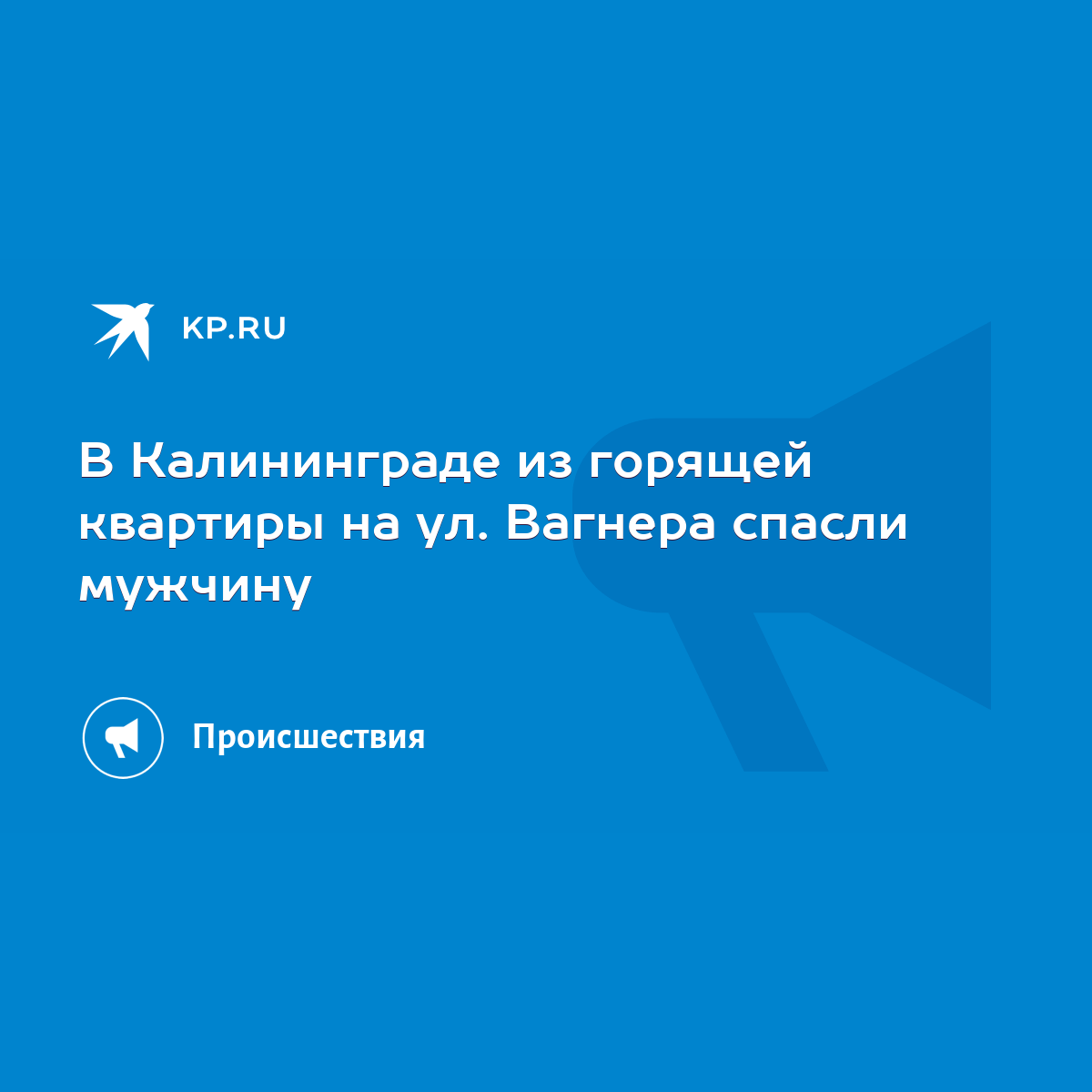 В Калининграде из горящей квартиры на ул. Вагнера спасли мужчину - KP.RU