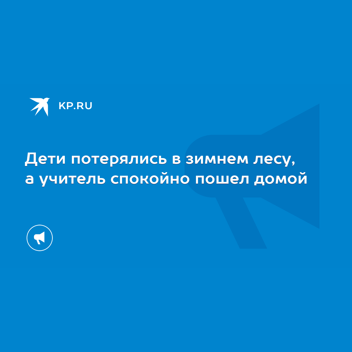 Дети потерялись в зимнем лесу, а учитель спокойно пошел домой - KP.RU