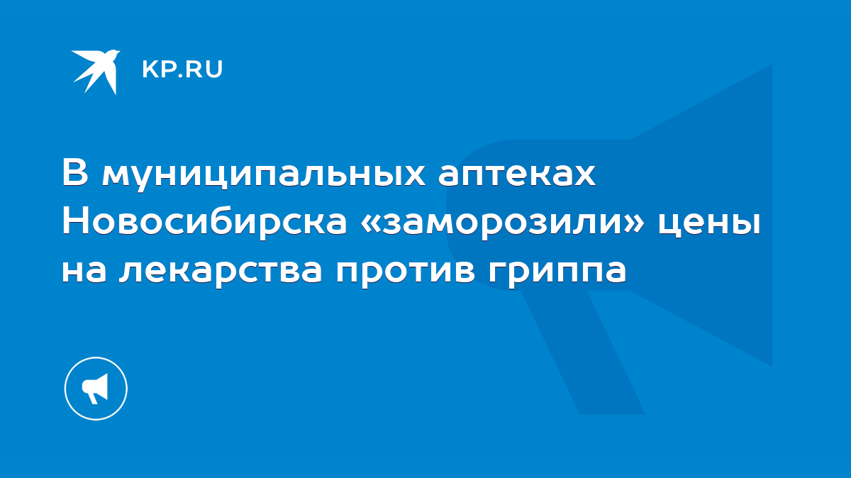 В муниципальных аптеках Новосибирска «заморозили» цены на лекарства против  гриппа - KP.RU