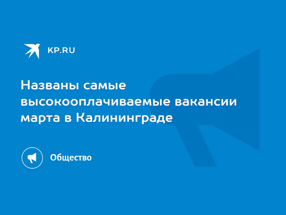 Названы самые высокооплачиваемые вакансии марта в Калининграде - KP.RU