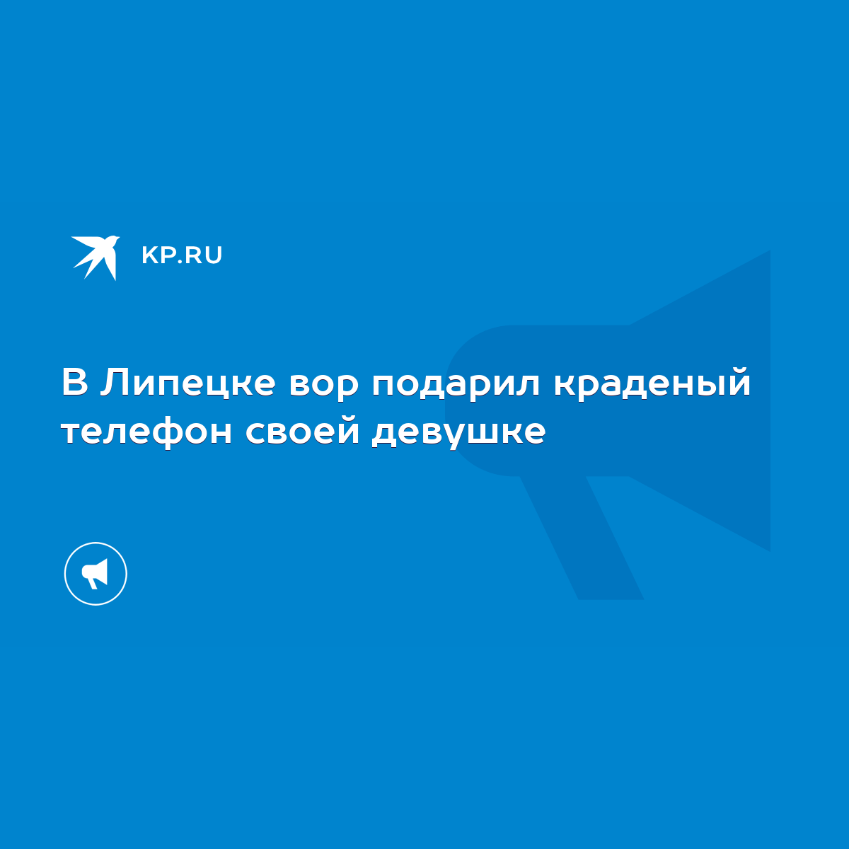 В Липецке вор подарил краденый телефон своей девушке - KP.RU