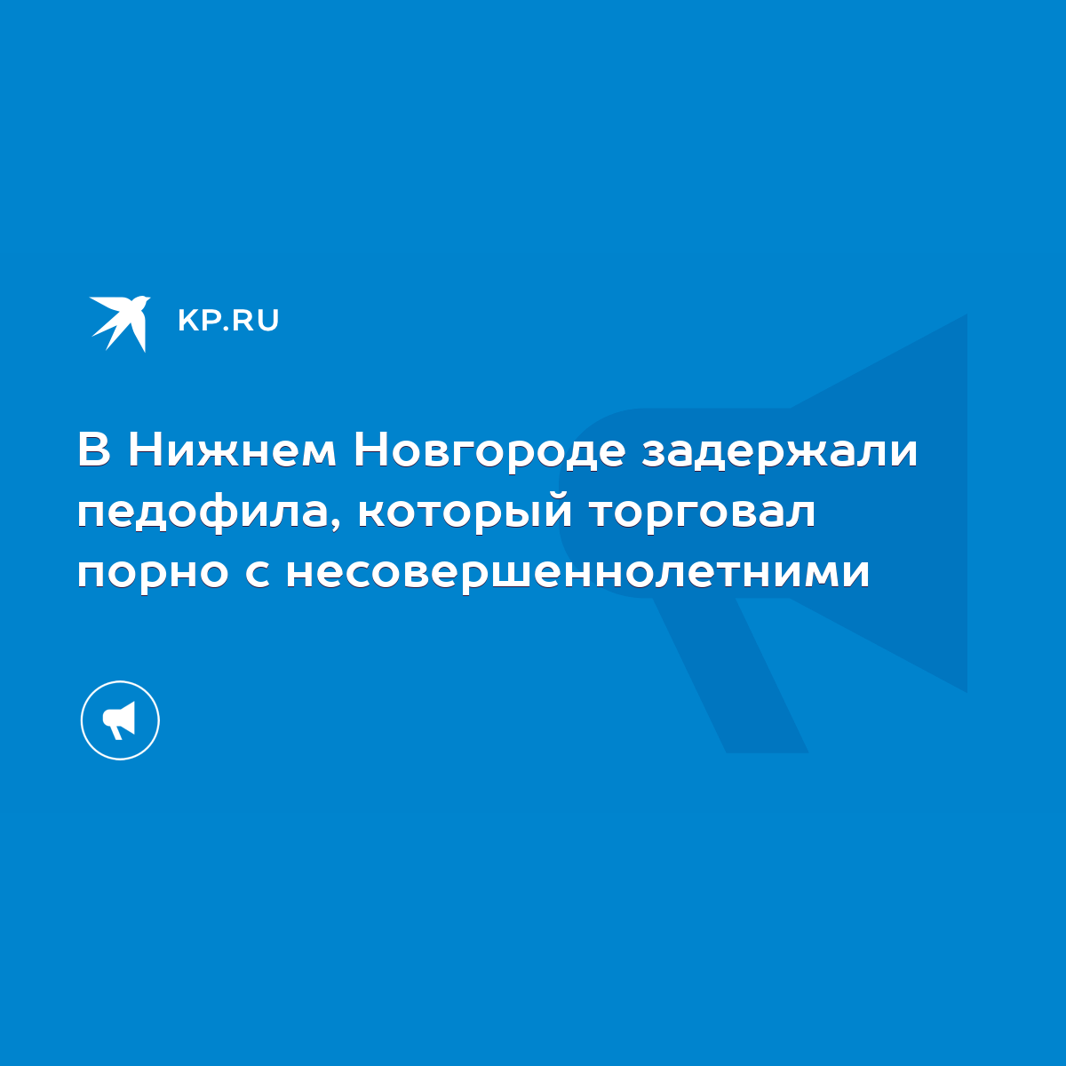 В Нижнем Новгороде задержали педофила, который торговал порно с  несовершеннолетними - KP.RU