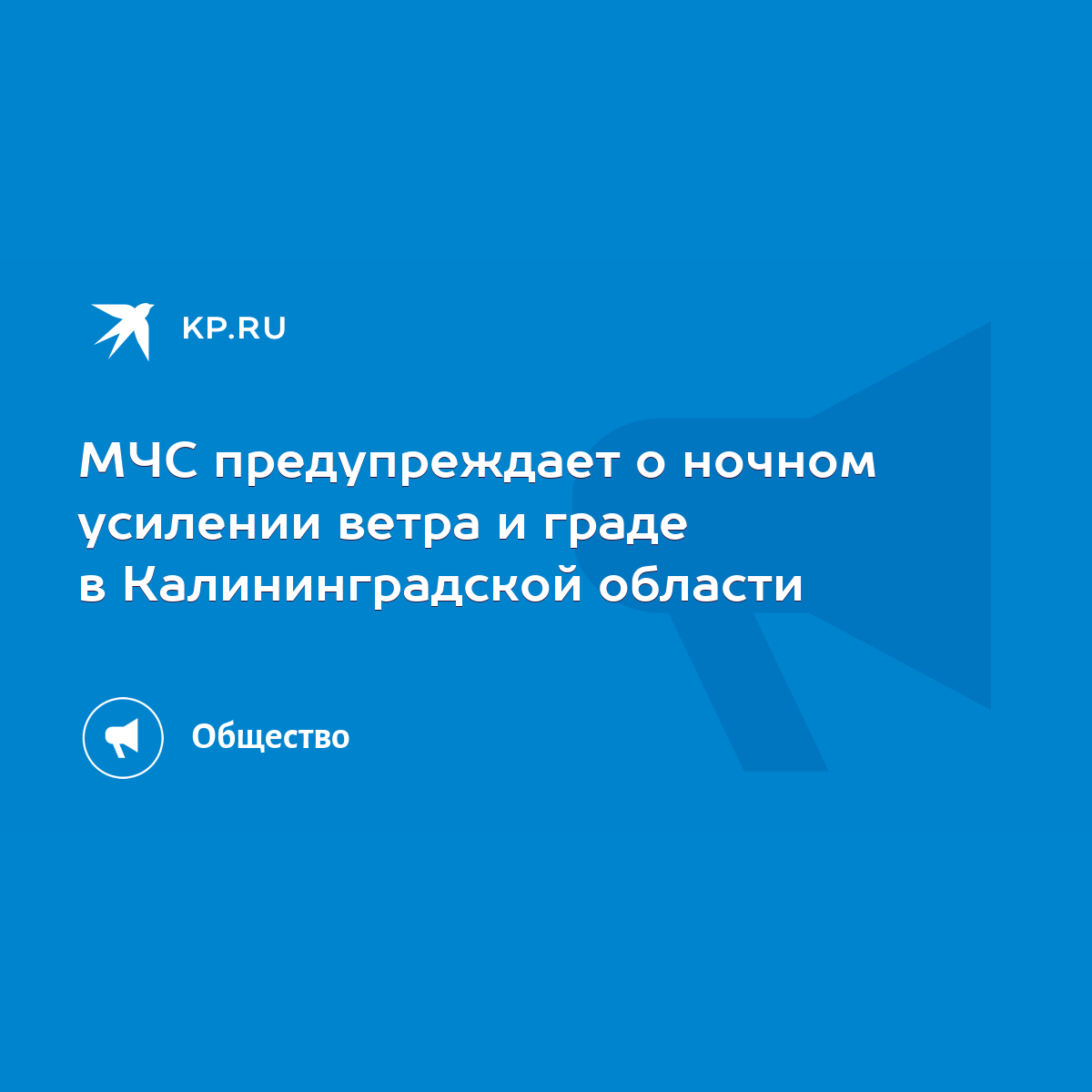 МЧС предупреждает о ночном усилении ветра и граде в Калининградской области  - KP.RU