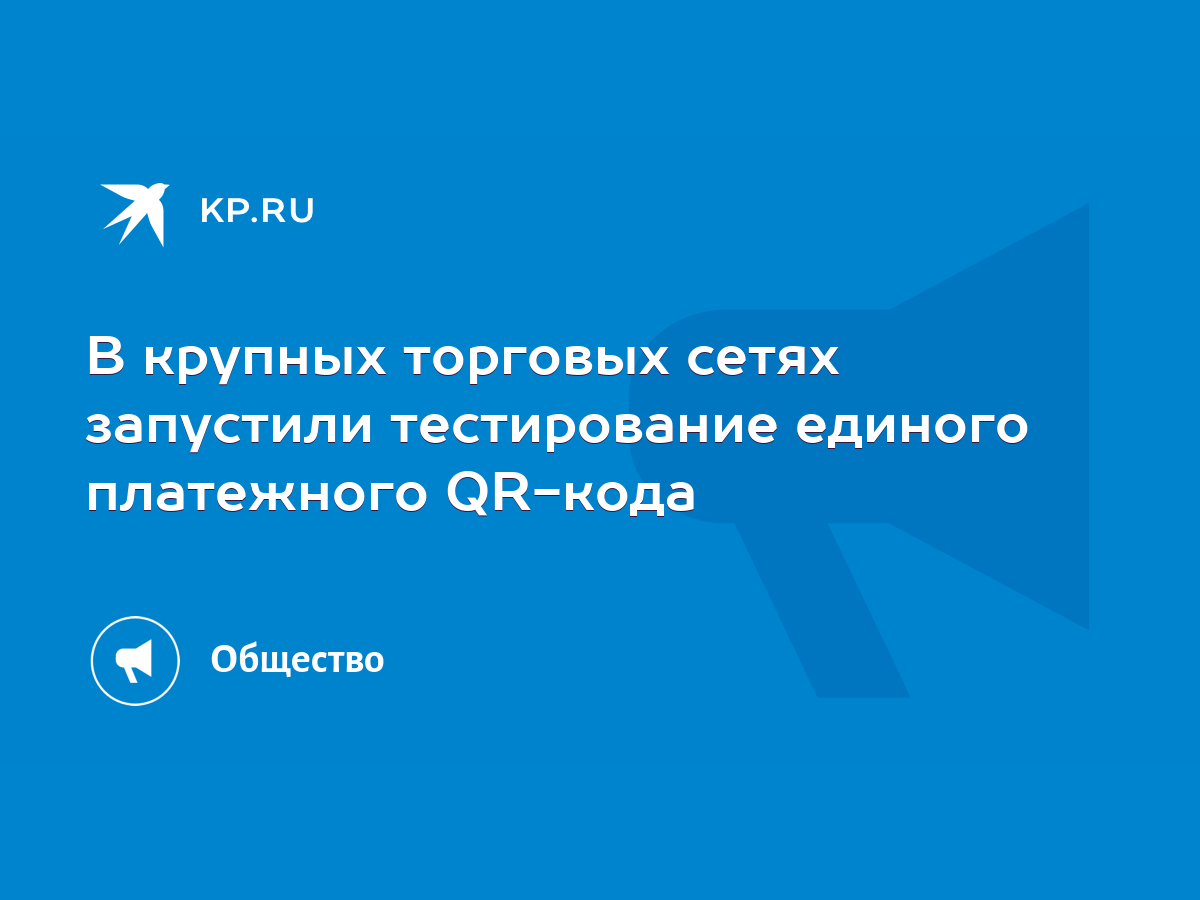 В крупных торговых сетях запустили тестирование единого платежного QR-кода  - KP.RU