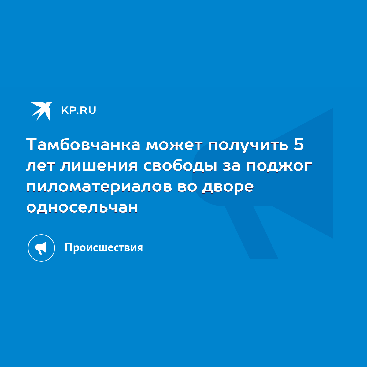 Тамбовчанка может получить 5 лет лишения свободы за поджог пиломатериалов  во дворе односельчан - KP.RU