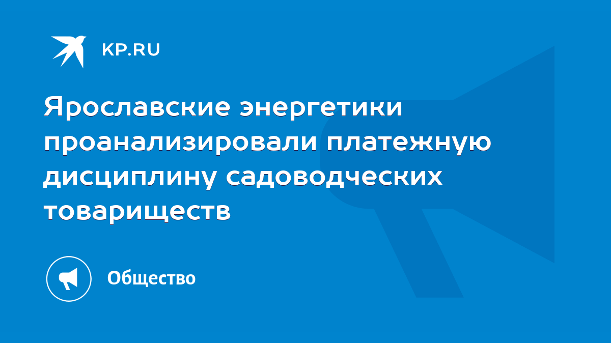 Ярославские энергетики проанализировали платежную дисциплину садоводческих  товариществ - KP.RU