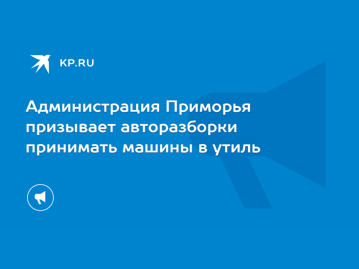 Администрация Приморья призывает авторазборки принимать машины в утиль -  KP.RU