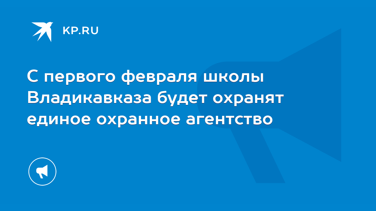 С первого февраля школы Владикавказа будет охранят единое охранное  агентство - KP.RU