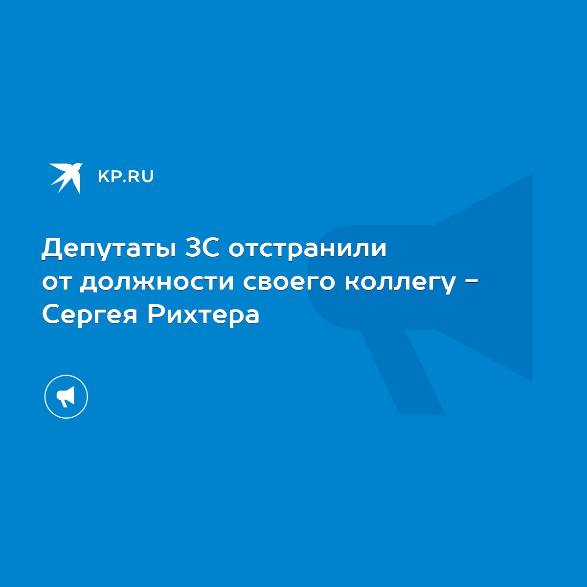 Депутаты ЗС отстранили от должности своего коллегу - Сергея Рихтера - KP.RU