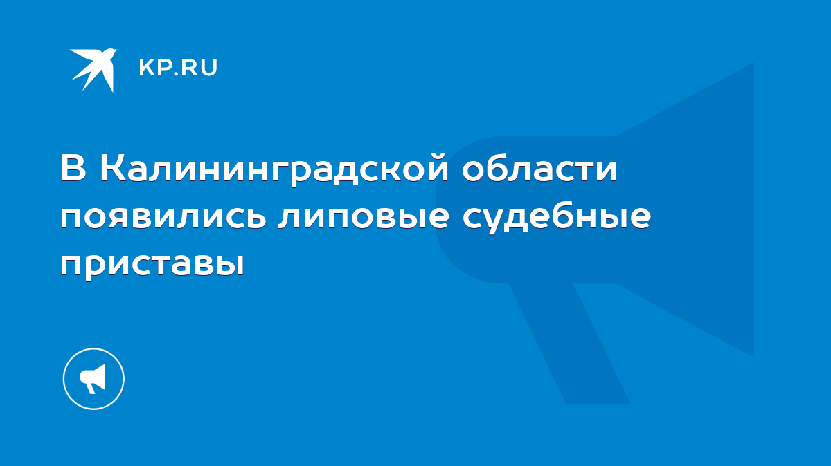 В Калининградской области появились липовые судебные приставы - KP.RU