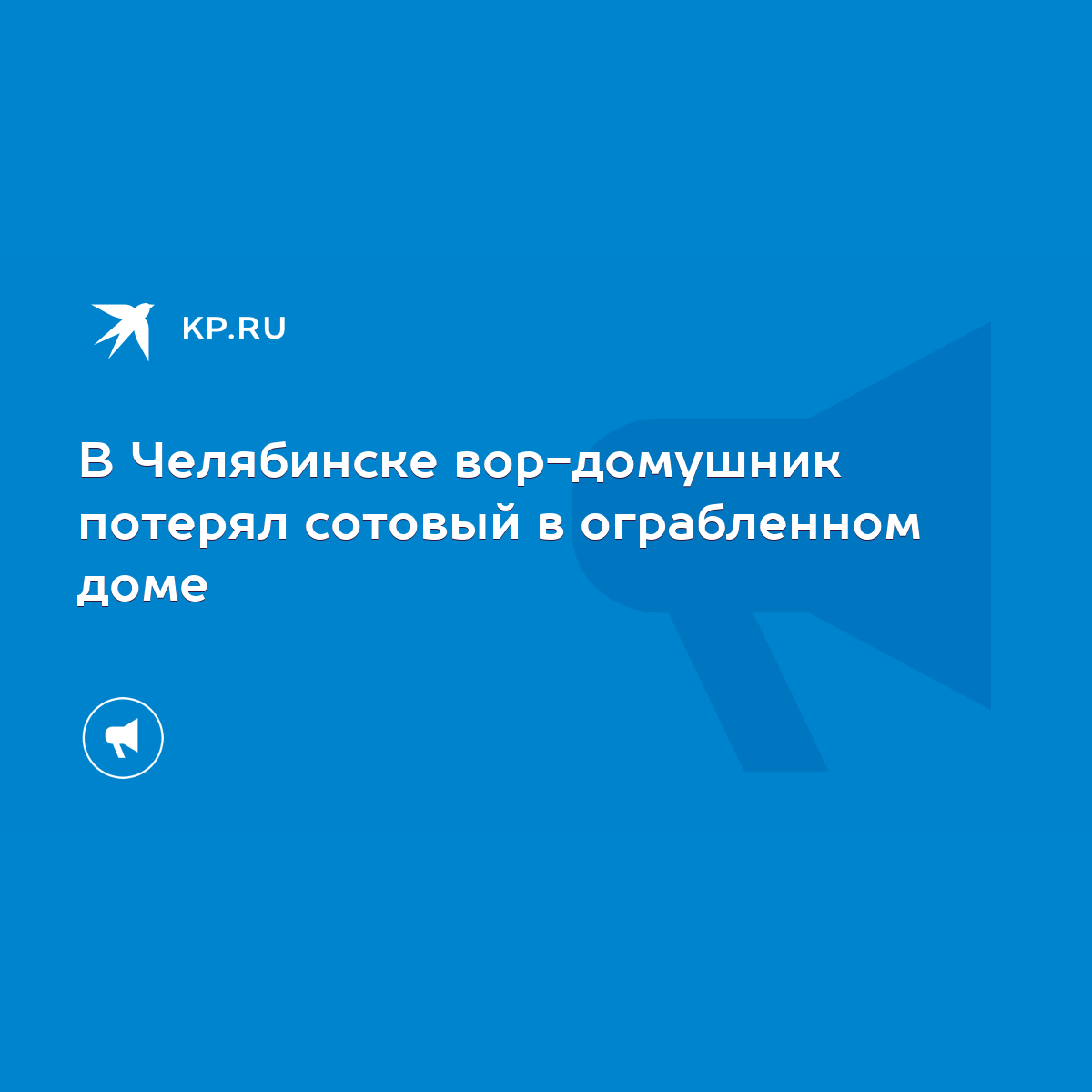 В Челябинске вор-домушник потерял сотовый в ограбленном доме - KP.RU