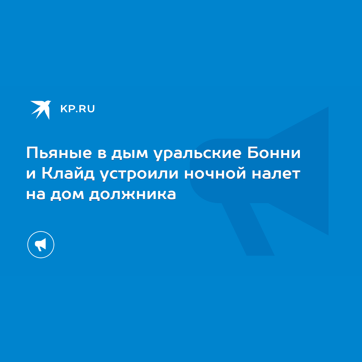 Пьяные в дым уральские Бонни и Клайд устроили ночной налет на дом должника  - KP.RU