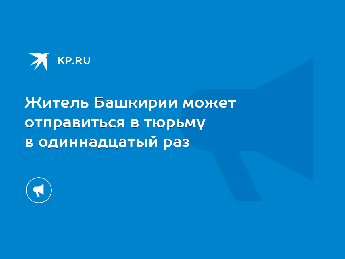 Житель Башкирии может отправиться в тюрьму в одиннадцатый раз - KP.RU