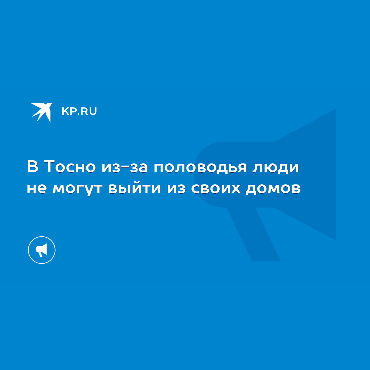 В Тосно из-за половодья люди не могут выйти из своих домов - KP.RU