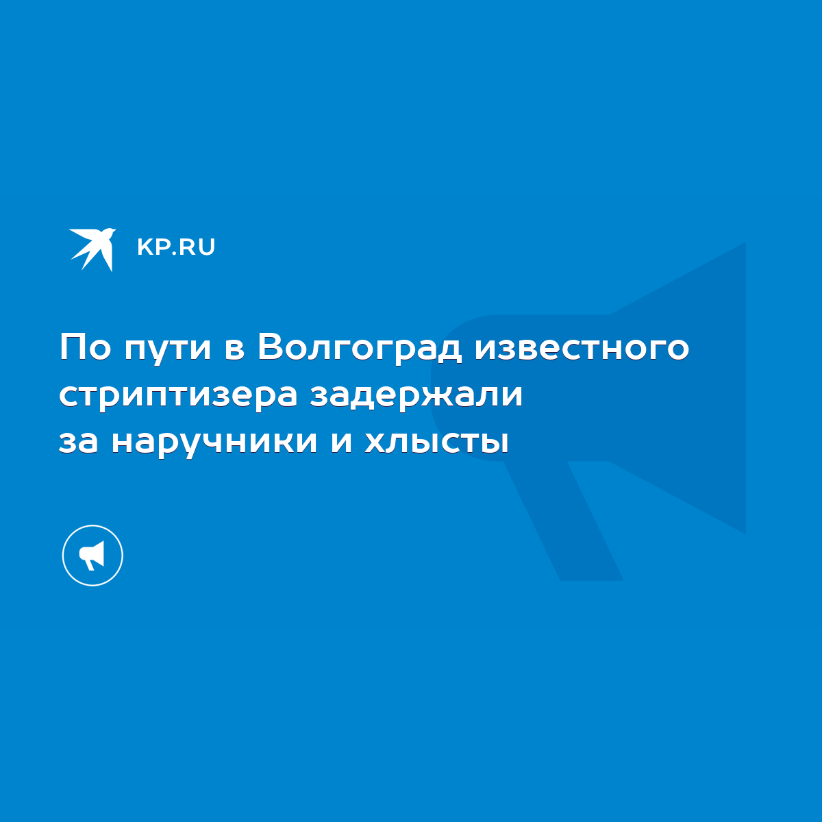 По пути в Волгоград известного стриптизера задержали за наручники и хлысты  - KP.RU