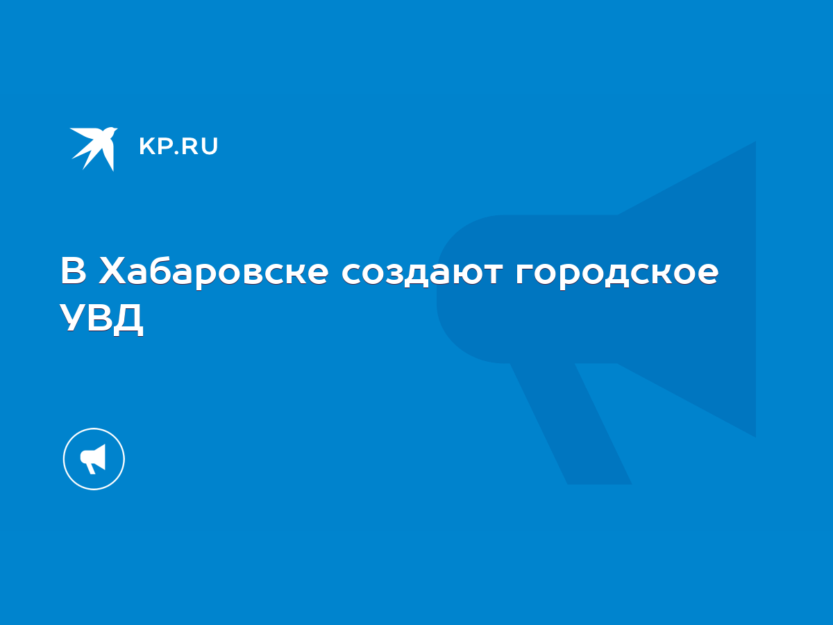 В Хабаровске создают городское УВД - KP.RU