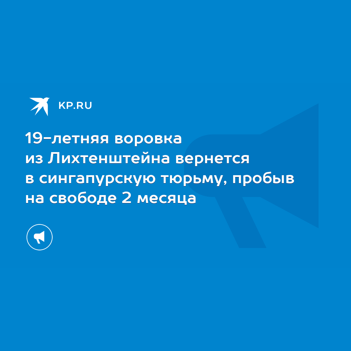 19-летняя воровка из Лихтенштейна вернется в сингапурскую тюрьму, пробыв на  свободе 2 месяца - KP.RU