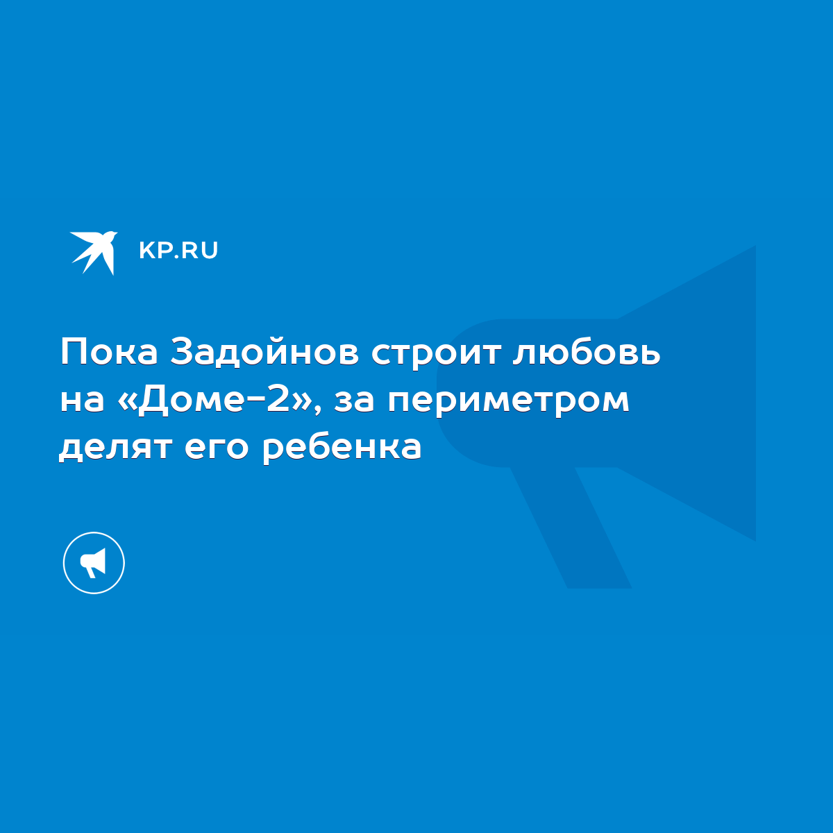 Пока Задойнов строит любовь на «Доме-2», за периметром делят его ребенка -  KP.RU